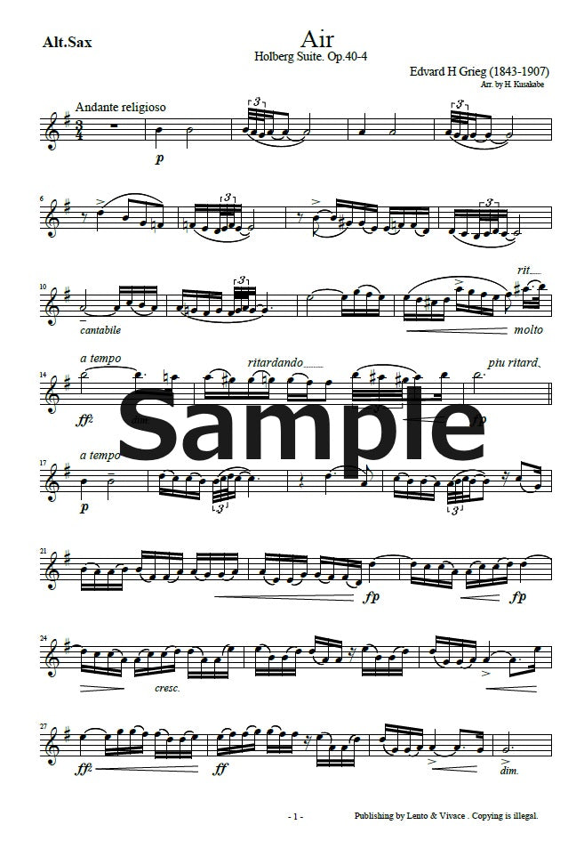 Grieg “Aria (de la Suite Holberg)” Op.40 - 4