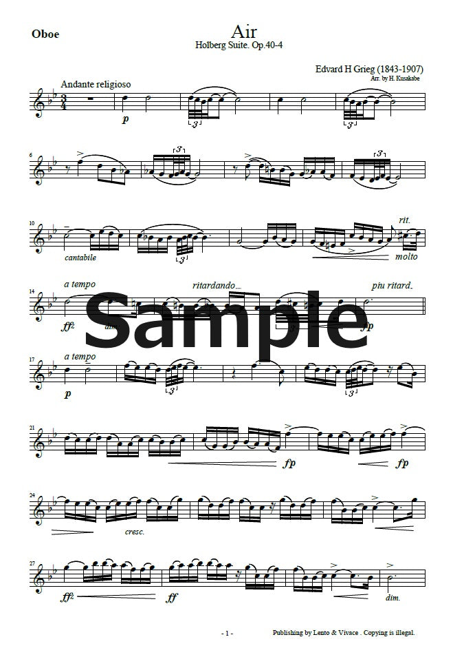Grieg “Aria (de la Suite Holberg)” Op.40 - 4