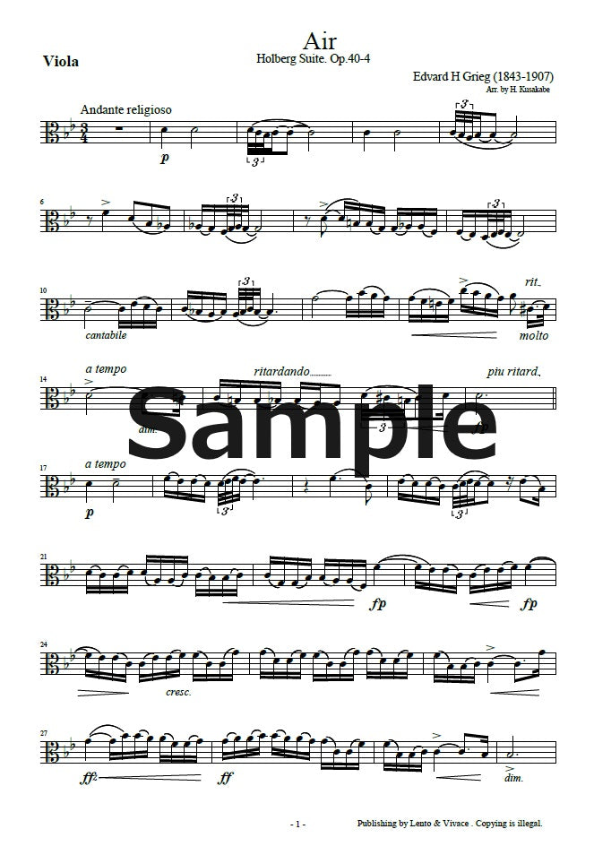 Grieg “Aria (de la Suite Holberg)” Op.40 - 4