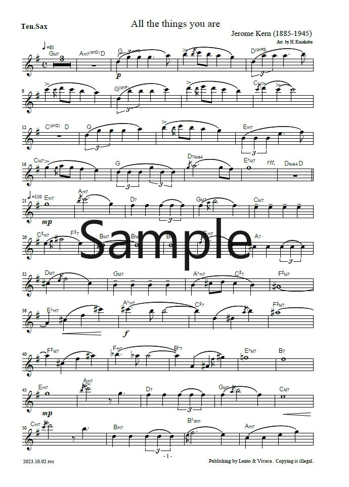 Jerome Kern "All the Things You Are"