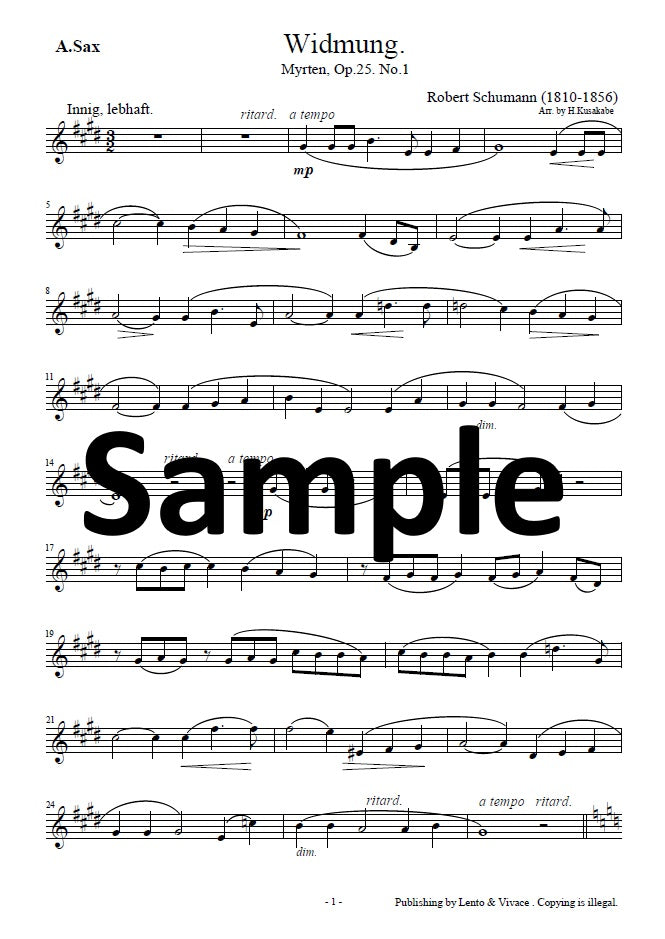 Schumann "Dedication" (from the song collection "Myrthe Flowers")