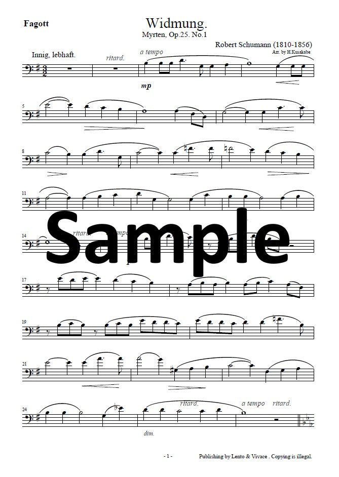 Schumann "Dedication" (from the song collection "Myrthe Flowers")