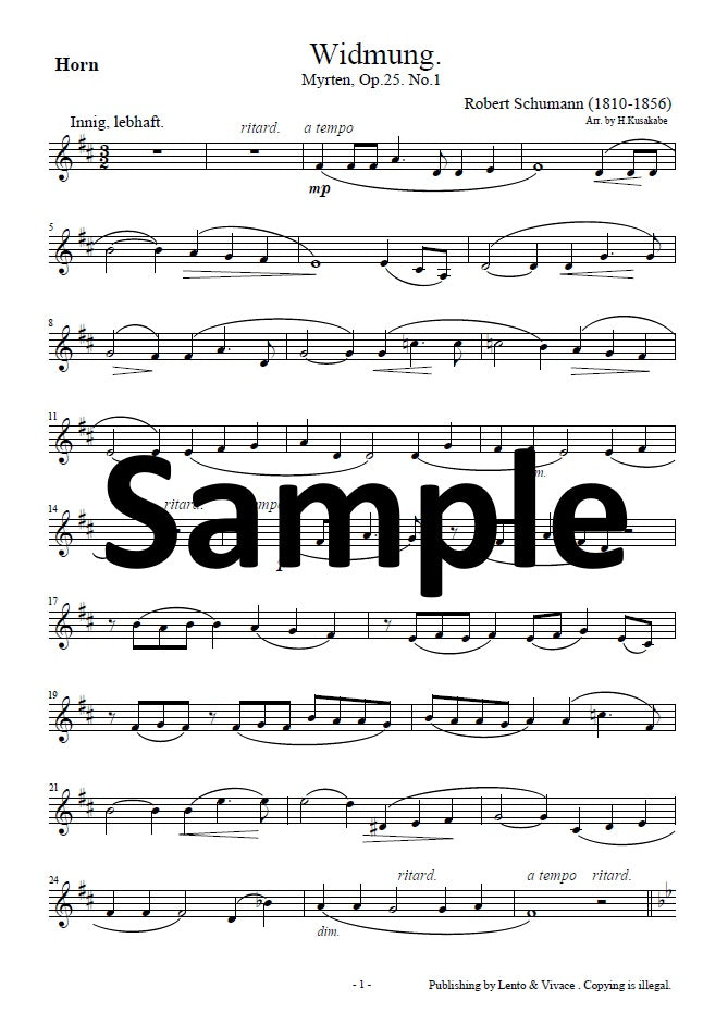 Schumann "Dedication" (from the song collection "Myrthe Flowers")
