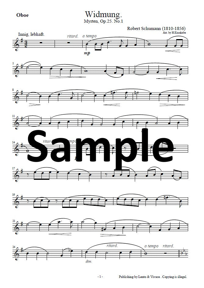 Schumann "Dedication" (from the song collection "Myrthe Flowers")
