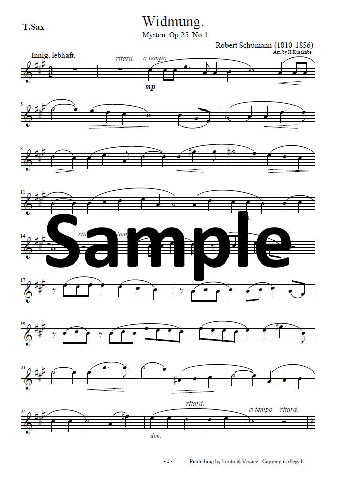 Schumann "Dedication" (from the song collection "Myrthe Flowers")