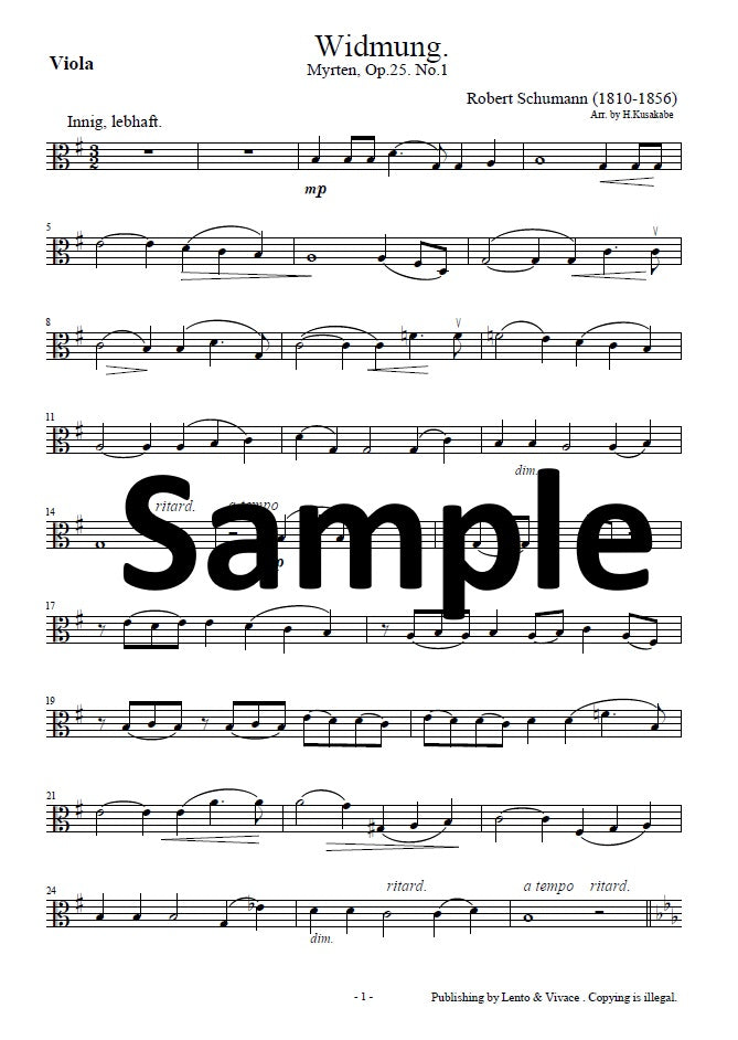 Schumann "Dedication" (from the song collection "Myrthe Flowers")