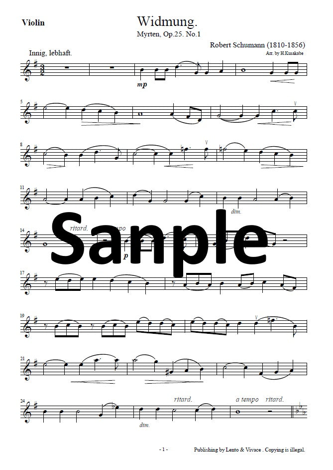 Schumann "Dedication" (from the song collection "Myrthe Flowers")