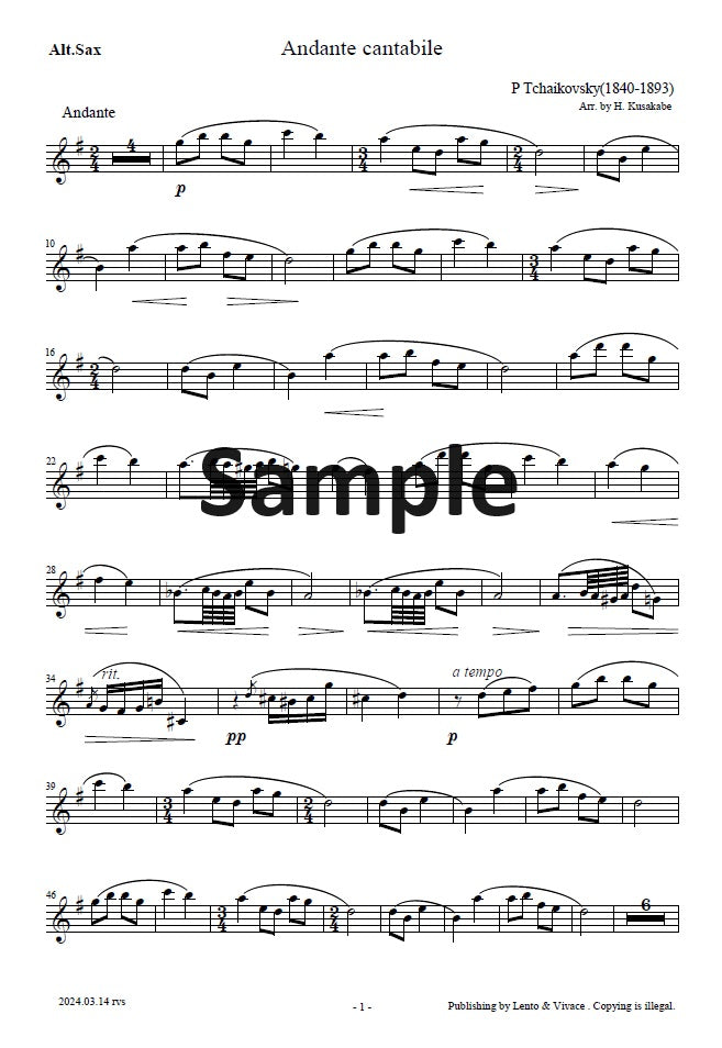 Tchaikovsky "Andante Cantabile"