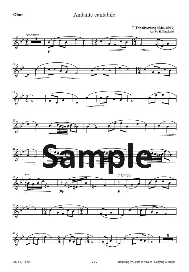 Tchaikovsky "Andante Cantabile"