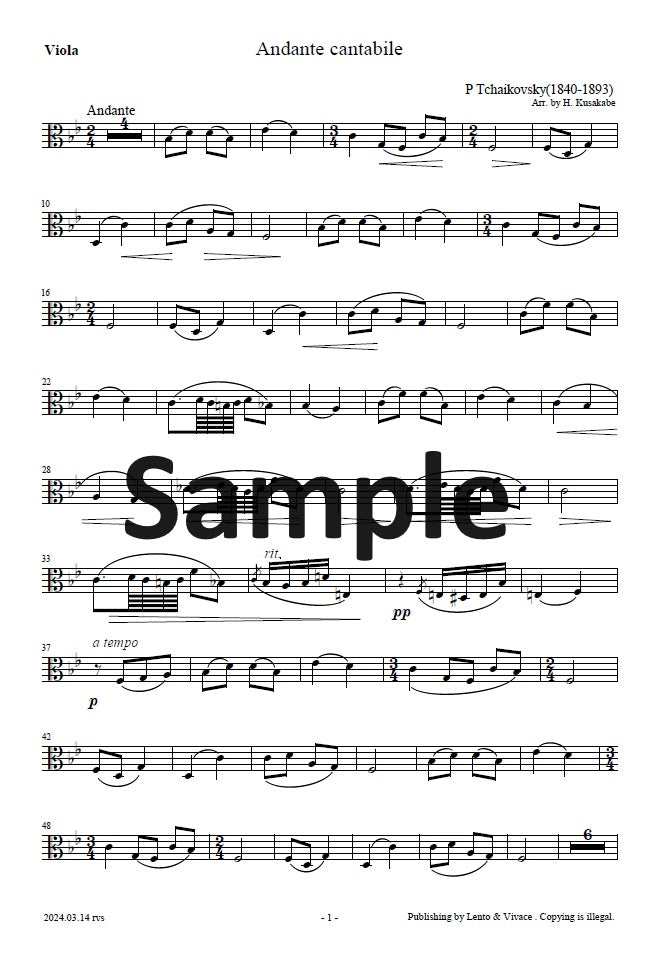 Tchaikovsky "Andante Cantabile"