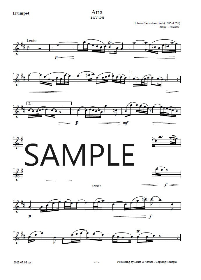 Bach "Aria sur la corde de sol" BWV1068