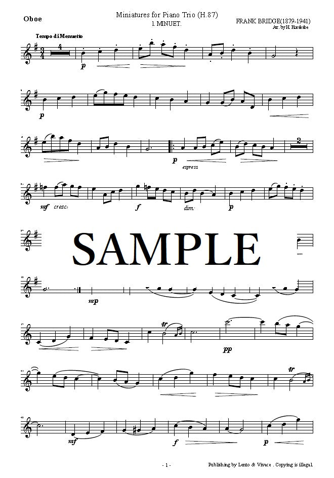 Bridge "Pièce pour trio pour piano (SET1) 1. Menuet"