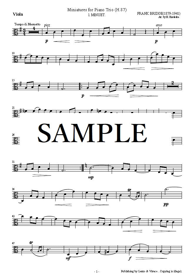 Bridge "Pièce pour trio pour piano (SET1) 1. Menuet"
