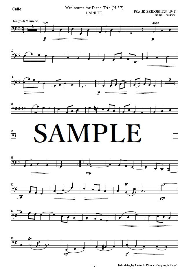 Bridge "Pièce pour trio pour piano (SET1) 1. Menuet"
