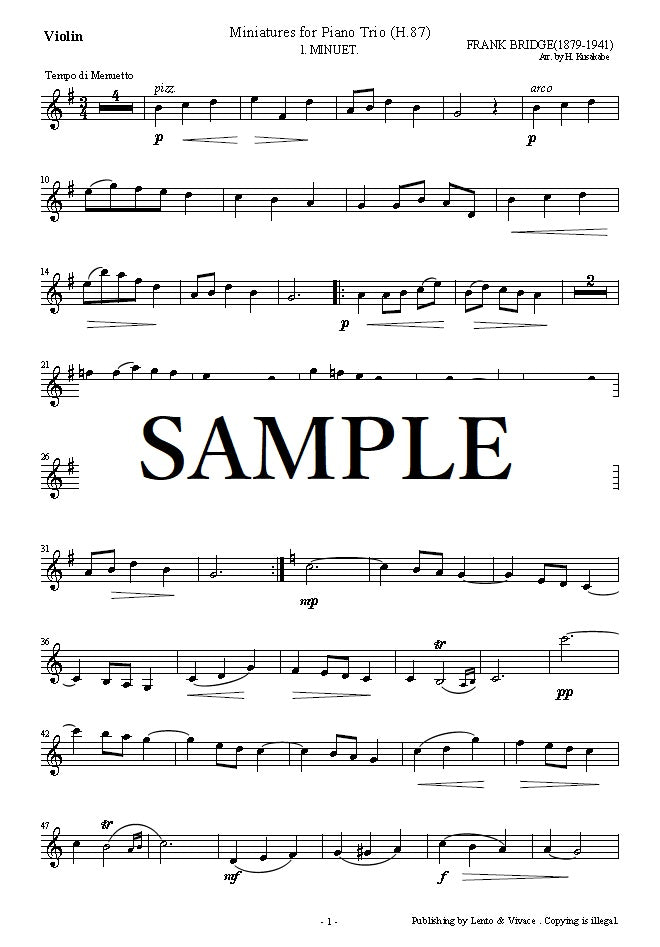 Bridge "Pièce pour trio pour piano (SET1) 1. Menuet"