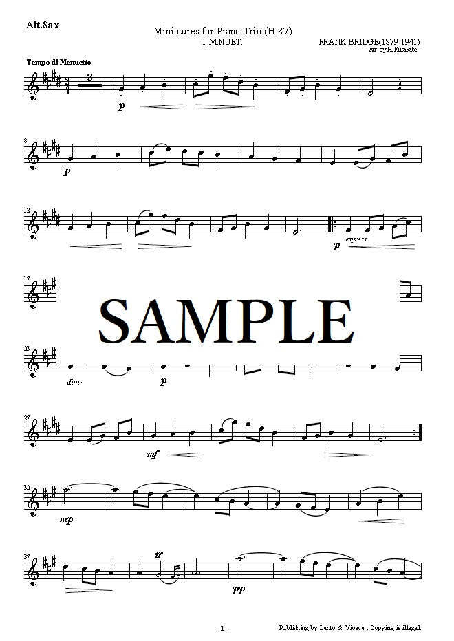 Bridge "Pièce pour trio pour piano (SET1) 1. Menuet"
