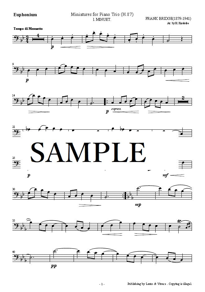 Bridge "Pièce pour trio pour piano (SET1) 1. Menuet"