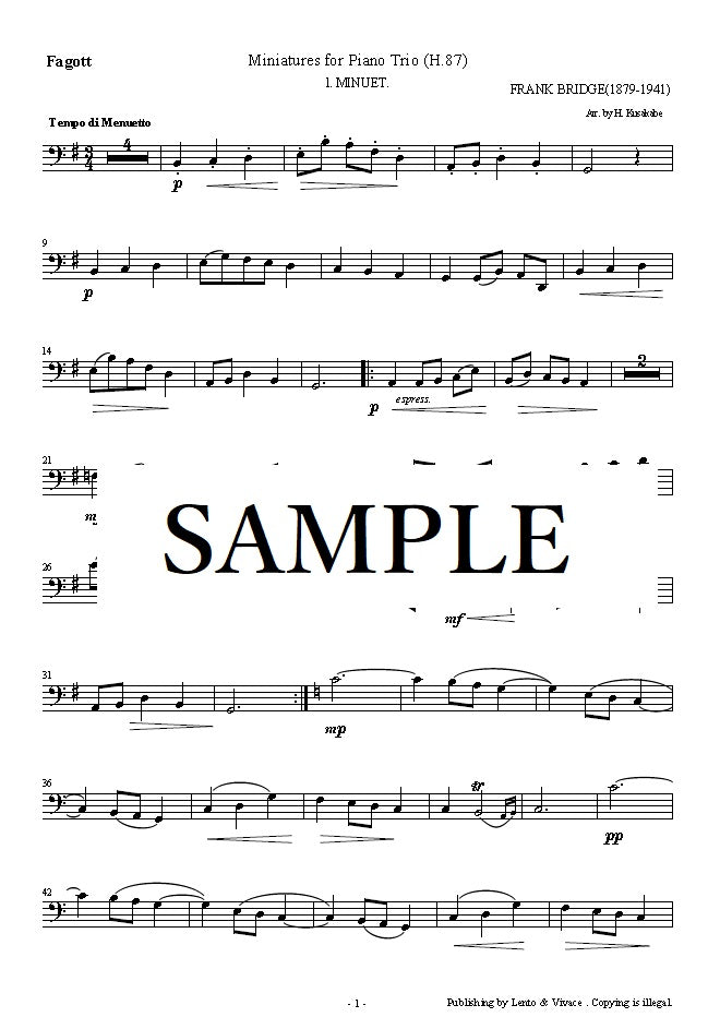 Bridge "Pièce pour trio pour piano (SET1) 1. Menuet"