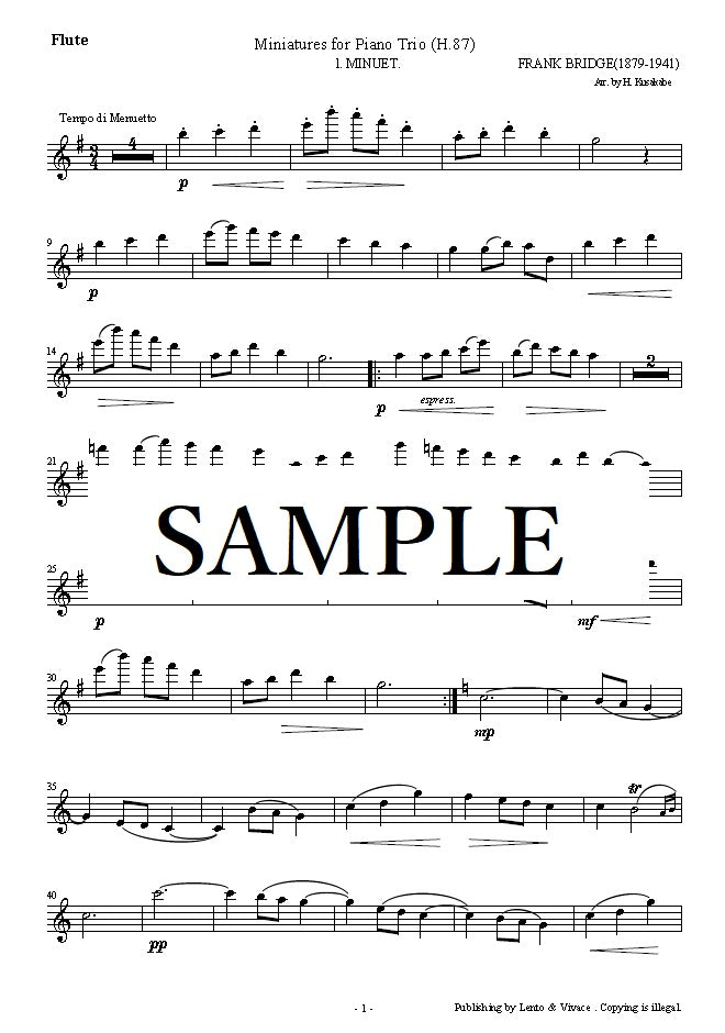 Bridge "Pièce pour trio pour piano (SET1) 1. Menuet"