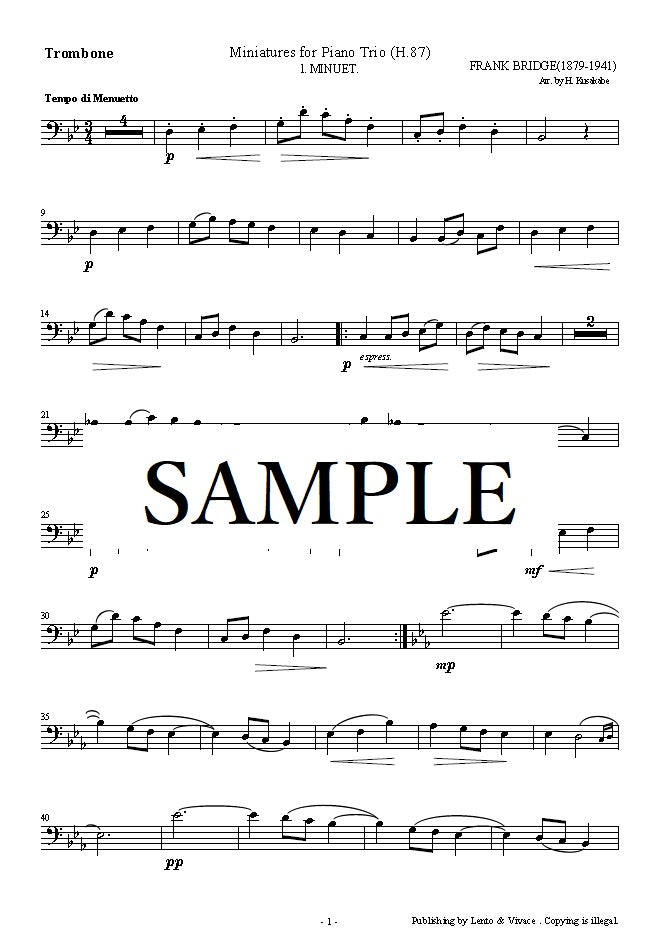 Bridge "Pièce pour trio pour piano (SET1) 1. Menuet"