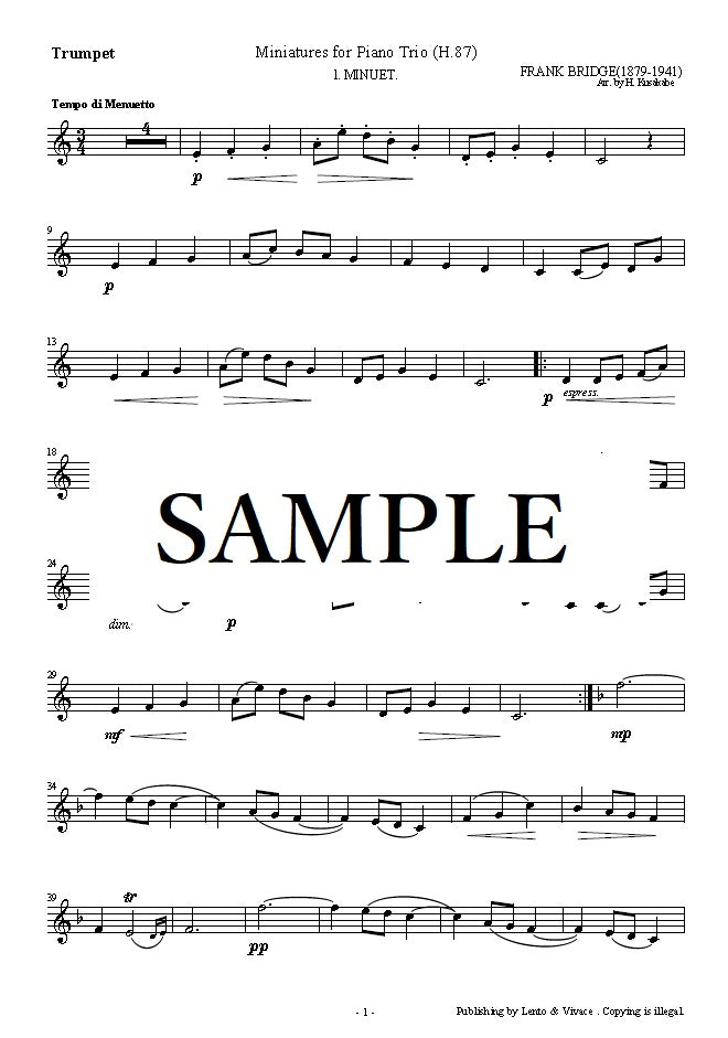 Bridge "Pièce pour trio pour piano (SET1) 1. Menuet"