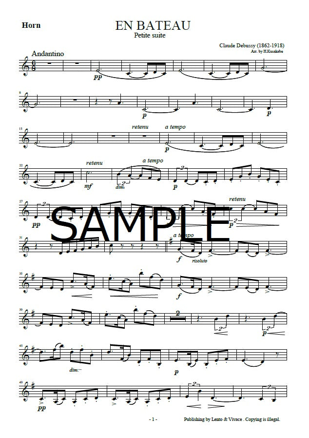 "On a small boat" from Debussy Petite Suite