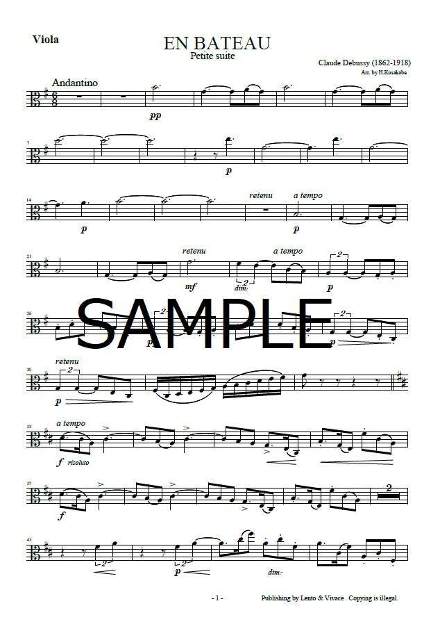"On a small boat" from Debussy Petite Suite