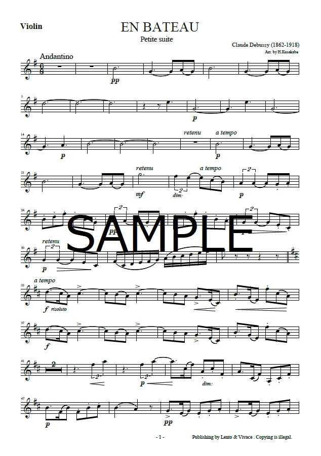 "On a small boat" from Debussy Petite Suite