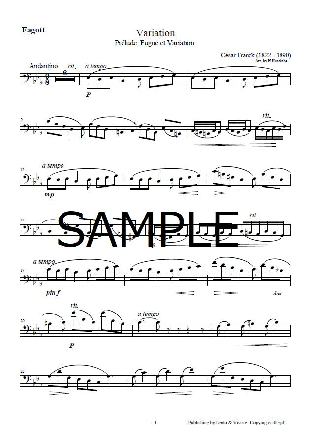 Franck "Variations" (from Prelude, Fugue and Variations)