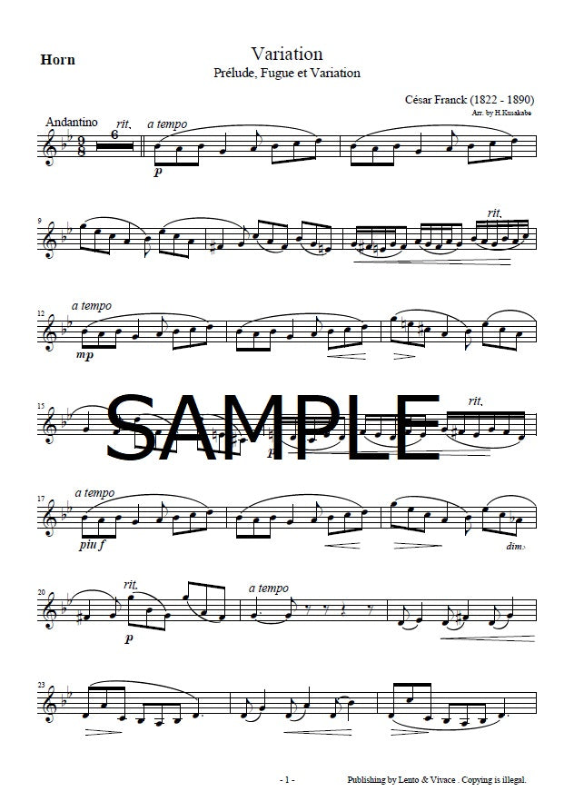 Franck "Variations" (from Prelude, Fugue and Variations)
