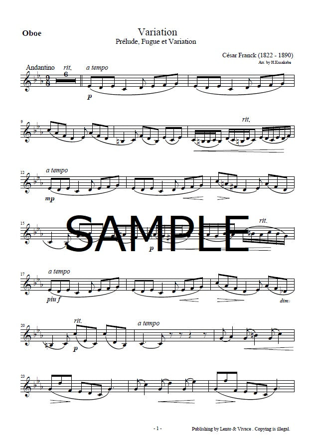 Franck "Variations" (from Prelude, Fugue and Variations)