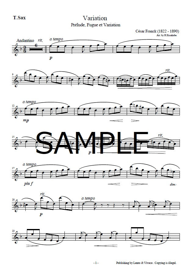 Franck "Variations" (from Prelude, Fugue and Variations)