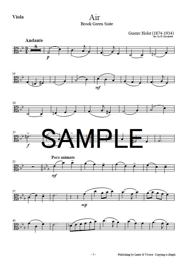Holst "Air from Brook Green Suite"