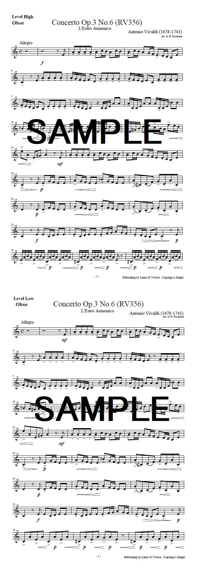 アントニオ・ヴィヴァルディ 「協奏曲イ短調 調和の霊感 Op.3 第6番」