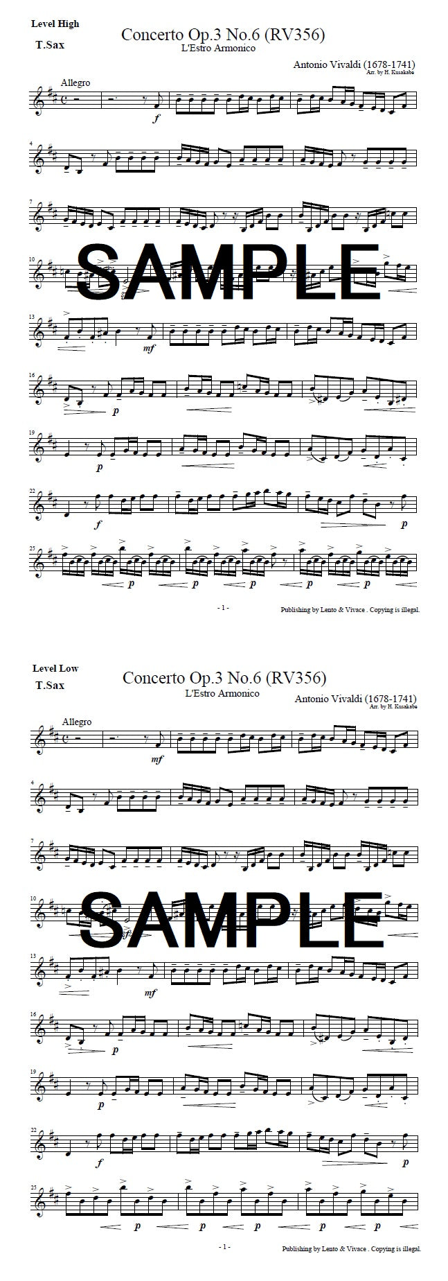 アントニオ・ヴィヴァルディ 「協奏曲イ短調 調和の霊感 Op.3 第6番」