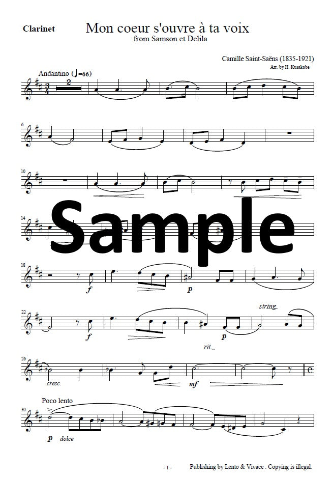 Saint-Saëns "Your voice opens my heart - from the opera Samson and Delilah"