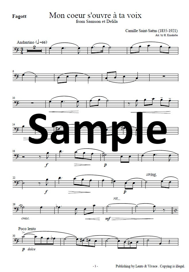 Saint-Saëns "Your voice opens my heart - from the opera Samson and Delilah"