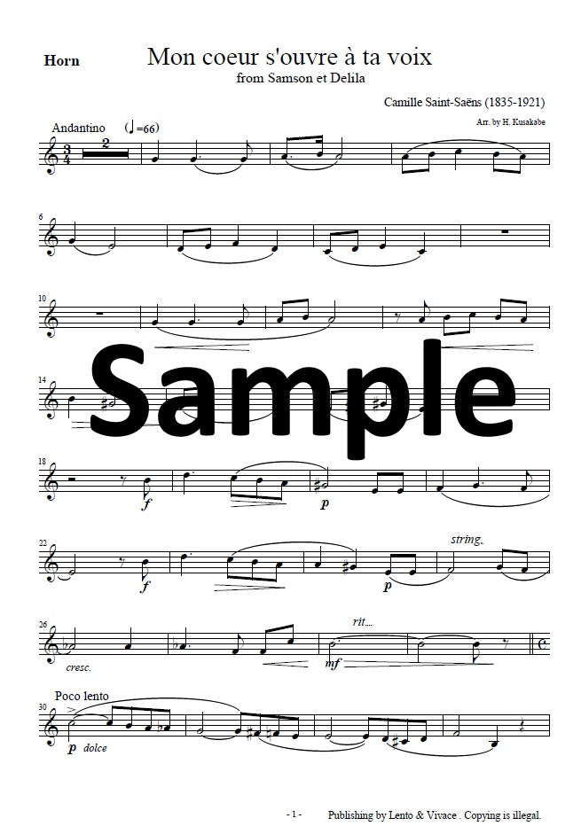 Saint-Saëns "Your voice opens my heart - from the opera Samson and Delilah"