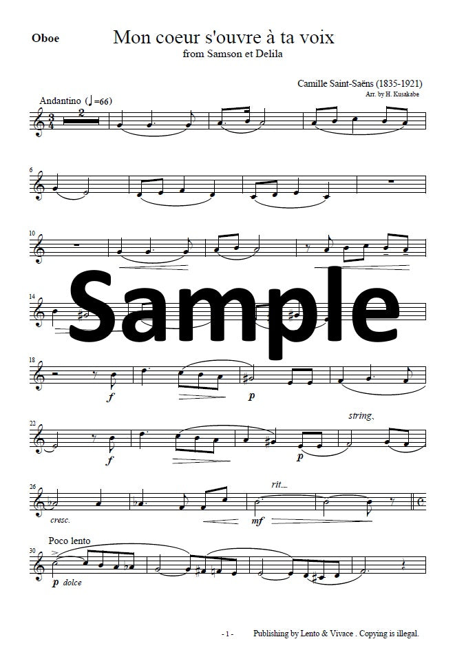 Saint-Saëns "Your voice opens my heart - from the opera Samson and Delilah"