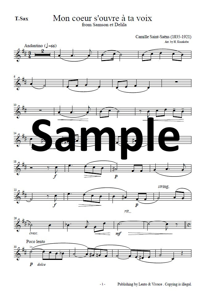 Saint-Saëns "Your voice opens my heart - from the opera Samson and Delilah"