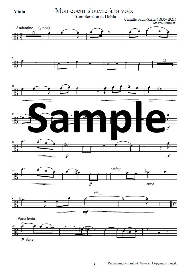 Saint-Saëns "Your voice opens my heart - from the opera Samson and Delilah"