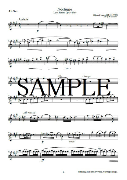 Grieg  Six lyrical pieces "Nocturne" Op.54 - 4