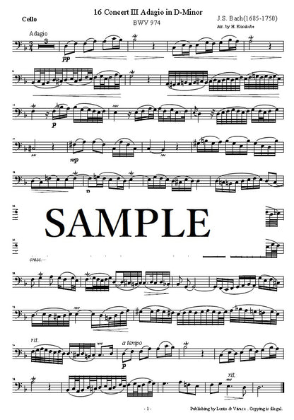 Bach "Concerto in D minor Adagio (according to Marcello's Oboe Concerto) BWV 974 II"