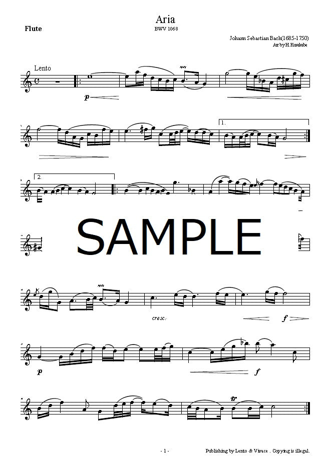 バッハ  「G線上のアリア」BWV1068