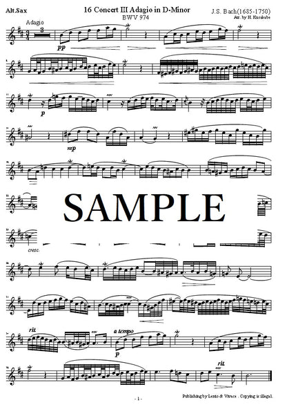 Bach "Concierto en re menor Adagio (según el Concierto para oboe de Marcello) BWV 974 II"