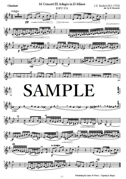 Bach "Concerto in D minor Adagio (according to Marcello's Oboe Concerto) BWV 974 II"