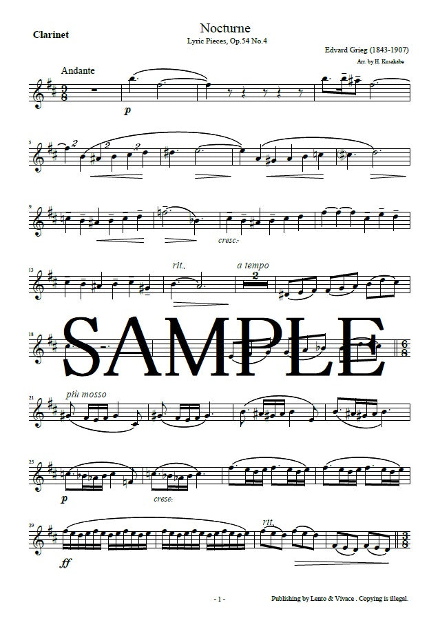 Grieg  Seis piezas líricas "Notturno" Op.54 - 4
