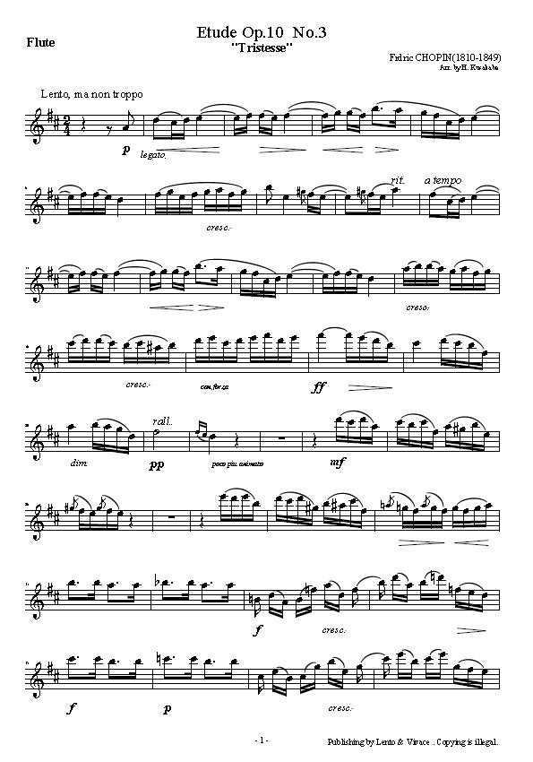 Chopin Farewell Song Etude Op10-3 "Tristesse"