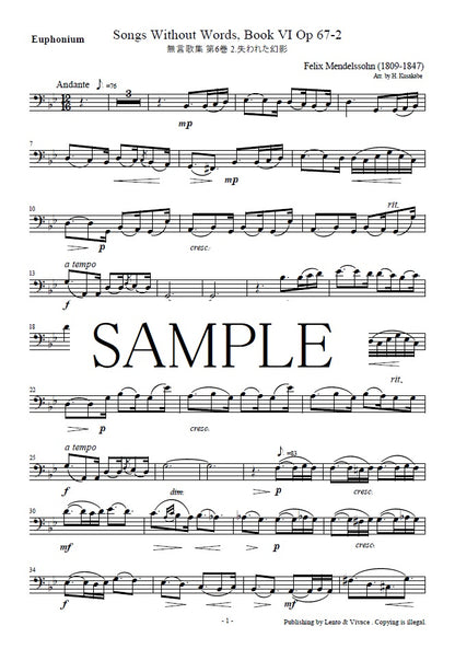Mendelssohn "Op.67-2 Lieder ohne Worte Band 6 Nr. 2 Verlorene Illusion"