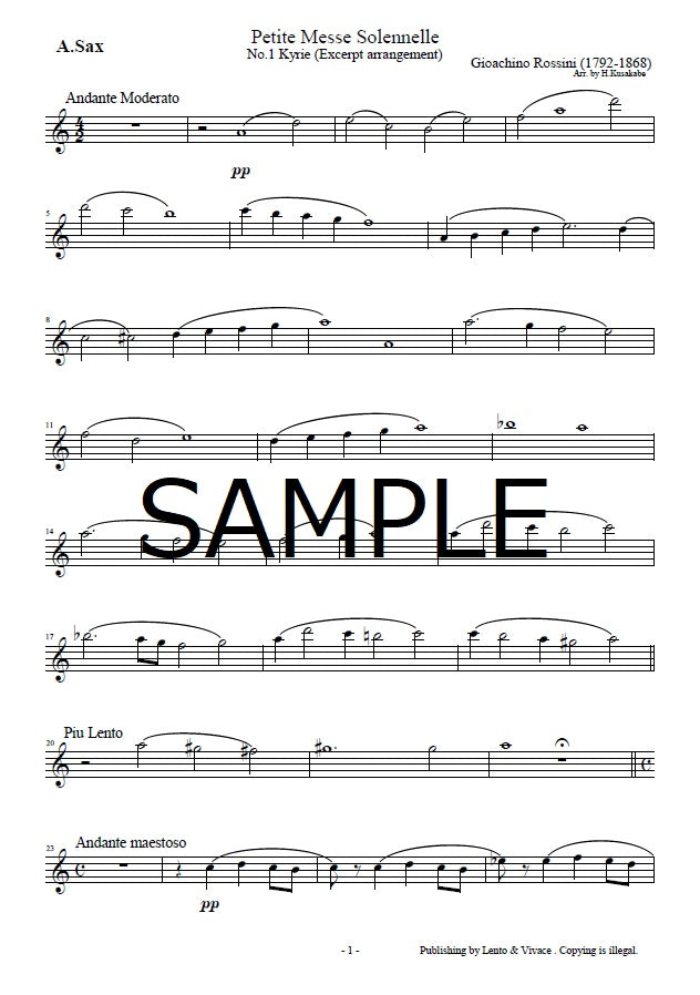 Rossini "Petite messe solennelle No.1 Kyrie (Excerpt arrangement)"